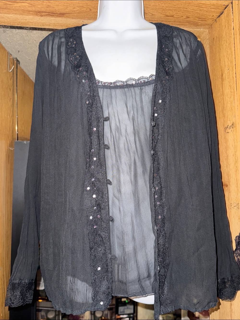 Notations Brand Sheer Top with Sequence!!